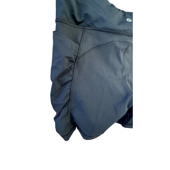 Lululemon Women's Black Ruched Biker Athletic Shorts Size 8 Activewear - Picture 7 of 8